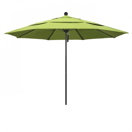 11' Black Aluminum Market Patio Umbrella, Sunbrella Parrot